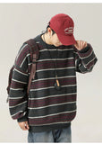 WIAOFELLAS  -  Men Smooth Striped Sweater Winter Knitted Jumpers Pullover Men Streetwear Hip Hop Harajuku Japan Style Patchwork Grey Sweaters