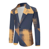 WIAOFELLAS  -  Hot Sell High-end Summer Wedding Suits for Men Color Block Yellow Notch Lapel Groom Slim Casual Beach Set Europe US Size