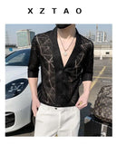 WIAOFELLAS  -  Summer Thin Cutlery Shirt 2025 Half-sleeved Men Casual Top