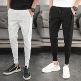 WIAOFELLAS  -  Korean Summer Pants Men Fashion Design Slim Fit Men Harem Pants Ankle Length Solid All Match Hip Hop Joggers Trousers Men