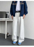 WIAOFELLAS  -  Trendy Men's Drawstring Design Contrast Color Trousers New Fashion Summer Loose High-waisted Wide Leg Pants Male