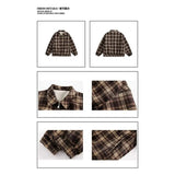 WIAOFELLAS  -  Reversible Coat Men's Autumn Casual Loose American Retro Lapel Jacket Loose Plaid Apricot All-match Top