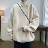 Wiaofellas  -  Harajuku Knitted Sweater New Winter Men Oversized Sweater Korean WomenThick O-Neck Wool Knitted Streetwear Pullover Unisex