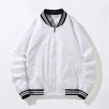 WIAOFELLAS  -  Spring Autumn Solid Color Baseball Coat Fashion Casual All Quality Fabric Breathable Comfortable Durable Standard Crisp Version