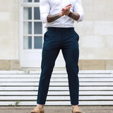 WIAOFELLAS  -  Mens Mid-Waist British Overalls Spring Summer New Outdoor Slim Trousers Straight-Leg Sports Pants Casual Work Pants