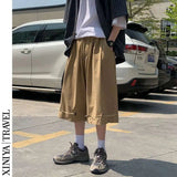 WIAOFELLAS  -  Mountain Outdoor Work Shorts Men's Summer Japanese Style Wide-leg Eight-quarter Pants