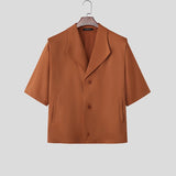 Wiaofellas  -  Men's Shirt Lapel Short Sleeve Summer Button Casual Menswear Clothing Camisa Streetwear Solid Fashion Shirts For Man