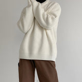 WIAOFELLAS  -  Casual Textured Sweater Mens Knit T Shirts Long Sleeve O Neck Solid Color Bottoming Tops Men Autumn Daily Leisure Knitted Jumper