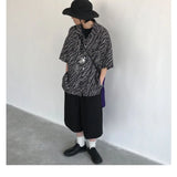 WIAOFELLAS  -  Summer Retro Brown Workwear Seven-Foot Pants Men's Loose Straight Wide Leg West Pants Trendy Casual Trousers