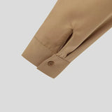 WIAOFELLAS  -  Spring Autumn New Men's Shirt Design Irregular Turn-down Collar Tops French Fashion Show Unique Buckle Men Long Sleeve Shirt