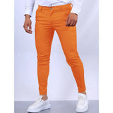 WIAOFELLAS  -  Foreign Trade Autumn New Casual Pants for Men's European and American Style Slim Fit Men's Casual Solid Color Pants
