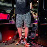 Wiaofellas  -  Men Night Club Leopard Print Shorts Party Punk Dance Hip Hop Knee Length Shorts Beach Casual Leisure Streetwear Quick Dry Shorts