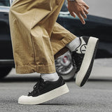 WIAOFELLAS  -  Autumn Black Canvas Sneakers Men Fashion Casual Platform Men's Skateboard Shoes Outdoor Breathable Non-slip Vulcanized Shoes Man
