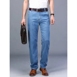 WIAOFELLAS  -  Plus Size 28-42 Men Jeans Spring Summer Autumn Fashion Casual Classic Straight Elastic Stretch Long Denim Pants Business Work