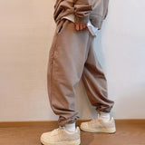 WIAOFELLAS  -  American Street Fashion Plus Size Clothing Retro Versatile Solid Color Splicing Casual Workwear Leggings Sports Pants For Men