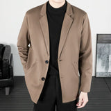 WIAOFELLAS  -  Korean Popular Clothes Men Spring Autumn Elegant Men's Jackets Men Suit Top Brand Clothing Male Coat Single Breasted Suits Coats