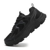WIAOFELLAS  -  Large Size Mesh Surface Breathable Solid Color Outdoor Series Grip Wear-resistant Men's Lace-up Soft Sole Casual Hiking Shoes