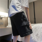 WIAOFELLAS  -  2025 Fashion Men Summer Retro Casual Big Pocket Shorts Mens Thin Five Point Casual Pants Male Loose Straight Denim Shorts P902
