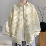 WIAOFELLAS  -  White Long Sleeved Shirt Men Fashion Society Mens Black Dress Shirt Korean Loose Casual Shirt Mens Shirts Plus Size 4XL