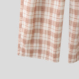 Wiaofellas  -  Men Plaid Pants Button Joggers Loose Casual Wide Leg Trousers Men Pleated Streetwear Baggy Fashion Wide Leg Pants