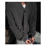 WIAOFELLAS  -  Sweater and Sweater Jacket Men's Autumn Cardigan Solid Color Versatile Relaxed Lazy and High-end Top Couple's Jacket