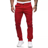 WIAOFELLAS  -  Foreign Trade Autumn New Casual Pants for Men's European and American Style Slim Fit Men's Casual Solid Color Pants
