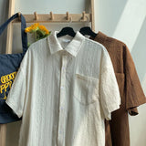 WIAOFELLAS  -  Vintage Hollow Out Short Sleeve Shirt Summer Ice Shirt Hawaiian Style Casual Shirt Hollow Blouses Sun Protection Jacket