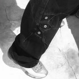 WIAOFELLAS  -  Summer New Men's Solid Color Straight Jeans American Retro Casual Fashion Trend Hip-Hop High Street Simple Loose Men's Bottoms