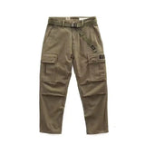 WIAOFELLAS  -  Spring Autumn American Vintage Men's Cotton Pants Make Old Loose Logging Cargo Trousers  Multiple Pockets Design Straight Pants