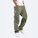 Wiaofellas  -  Summer New Men's Overalls European American Pants Drawstring Multi-pocket Casual Trousers