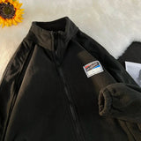 WIAOFELLAS  -  Men Thicker Jackets Autumn Winter Stand Collar All-match Solid Fashion Patchwork Zipper Warm Streetwear Long Sleeve Casual Coats