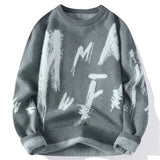 Wiaofellas  -  Men Vintage Sweater Round neck Knitted long-sleeved Sweaters Pullovers Autumn winter Streetwear Fashion Retro Casual Sweaters