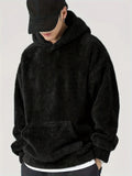 WIAOFELLAS  -  Winter Hoodie for Men Autumn and Winter Furry Hoodie for Comfortable Warm Men's Clothing Casual Top