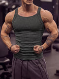 Wiaofellas  -  Fashion Stretchy Slim Ribbed Vest Tops Men Sports Casual Sleeveless Camisoles Summer Mens Daily Leisure Breathable Tank Top