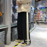 WIAOFELLAS  -  Hong Kong Style Spliced Wide Leg Casual Pants Men's and Women's Versatile Pants Sports Pants Loose Pants Trendy