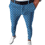Wiaofellas  -  Diamond Square Men's Summer Fashionable Business Casual Pants Set Long Pants Men's Elastic Straight Leg Formal Pants MA2