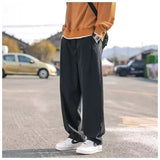 WIAOFELLAS  -  American high street workwear men spring and autumn new thin retro casual loose straight pants