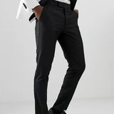 Wiaofellas  -  Black Men Pants with Side Satin Stripe One Piece Official Slim Fit Formal Male Trousers Fashion Clothes for Wedding Evening