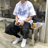 WIAOFELLAS  -  Spring And Summer New Style Trendy T-Shirt For Men Retro Coconut Tree Pattern Y2k Casual Fashionable Simple Cotton Top