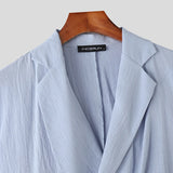 WIAOFELLAS  -  Men Vests Solid Color Lapel Sleeveless Loose One Button Male Waistcoats Streetwear 2025 Casual Fashion Crop Vests Men