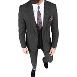 WIAOFELLAS  -  Fashion Plaid Men's Suits 3 Piece Chic Peak Lapel Single Breasted Outfits Prom Wedding Party Tuxedos (Jacket+Vest+Pants)