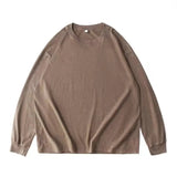 Wiaofellas  -  Long Sleeve Retro Tops Tees Men Oversized Vintage T-Shirts Soild Cotton Shirts Casual Classic T Shirt Male Clothes Streetwear