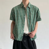 Wiaofellas  -  Summer Men's Vintage Striped Shirts Letter Print Short Sleeve Casual T Shirt Clothing Y2K Streetwear Loose Social Camisas