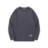 WIAOFELLAS  -  Men Clothing Trend Long Sleeve Half Zipper T-Shirt Loose Spring Autumn Split American Tide T- Tops Solid Tees Shirts Tshirt New