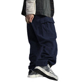 Wiaofellas  -  Streetwear New Casual Mens Cargo Pants Vintage Patchs Pockets Solid Color Corduroy Pants For Men Spring Summer Fashion Trousers