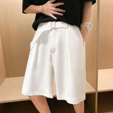 WIAOFELLAS  -  Mens Suit Shorts Summer Fashion Korean Version Solid Color Drape Five-Point Pants Popular Casual Trend Loose Street Y2k Shorts