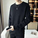 WIAOFELLAS  -  American Retro Warm Pineapple Sweater Men's Autumn and Winter Round Neck Lazy Casual Sweater Top