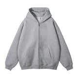 Wiaofellas  -  New Men's Hoodies Sweatshirts Zipper Hoodie Solid Color Hip Hop Mens Hooded Jacket Loose Track Hoodie Jacket Coat Streetwear