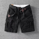 WIAOFELLAS  -  Summer Fashion Retro Workwear Cotton Shorts For Men Heavy Water Wash Multi Pocket Pants Loose Straight Leg Trendy Man Short