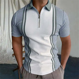 Wiaofellas  -  3D Printed Zippered  Shirt Short Sleeve Polyester Fiber Breathable Casual Fashion Youth  Ultra Short Length Design